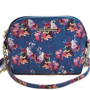 NWT Steve Madden BMaggie Floral Blue Gold Chain Crossbody Bag Purse